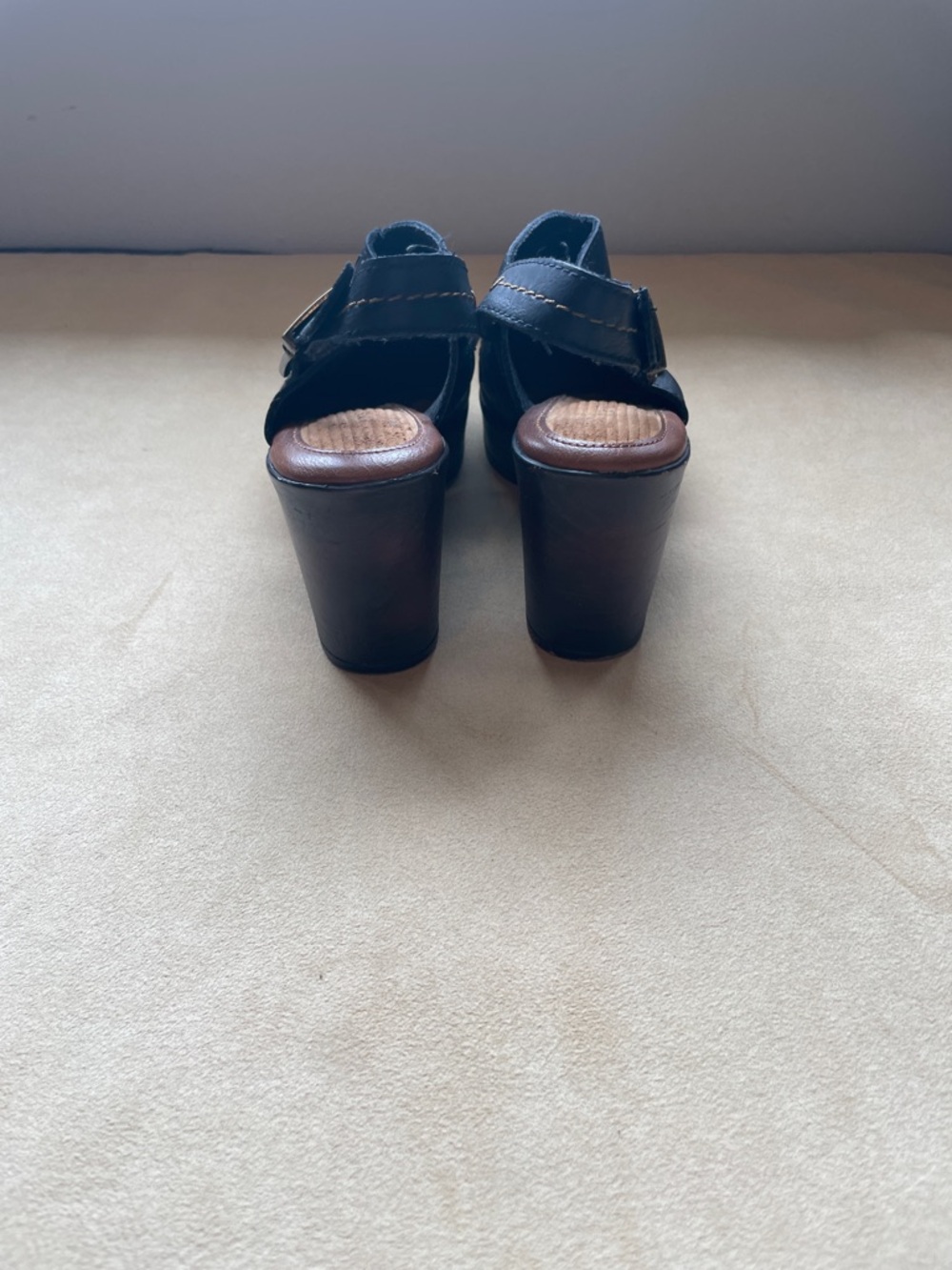 boc Black Leather Slingback Clogs with Buckle - Picture 6 of 7